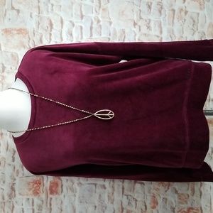 New DKNY Velour Long Sleeve Top